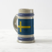 Schwedische Flagge Stein Bierglas (Vorderseite Links)