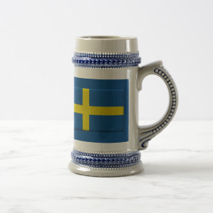 Schwedische Flagge Stein Bierglas