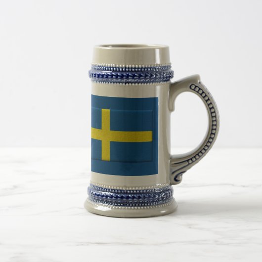 Schwedische Flagge Stein Bierglas (Rechts)