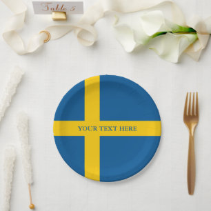 Schwedische Flagge - Teller für Party in Papierfo