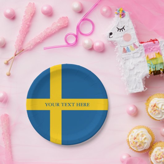 Schwedische Flagge - Teller für Party in Papierfor (Party)