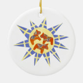 Schwedische Flagge und Dala Horses Ornament (Hinten)