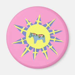 Schwedische Flagge und Dala-Pferd-Magnet Magnet