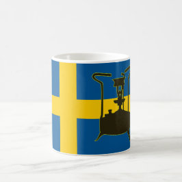 Schwedische Flagge und Paraffin-Druckofen Kaffeetasse