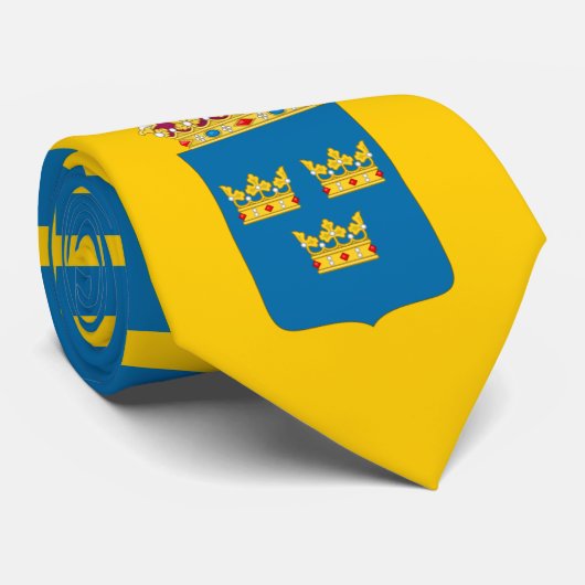 Schwedische Flagge und Wappen, Flagge Schwedens Krawatte (Gerollt)