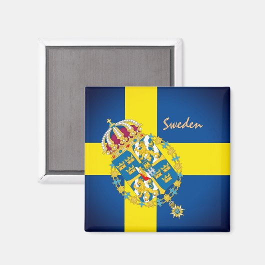 Schwedische Flagge - Urlaub, Reisen / Sport Magnet (Vorderseite/Rückseite)
