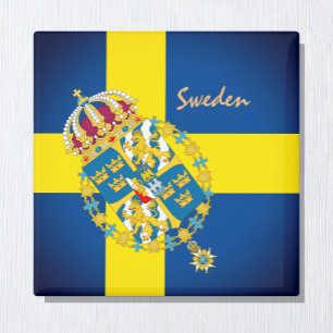 Schwedische Flagge - Urlaub, Reisen / Sport Magnet
