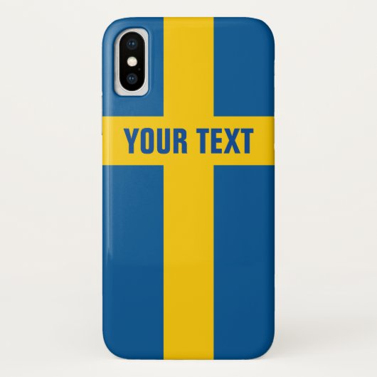 Schwedische Flagge von Schweden personalisiert Case-Mate iPhone Hülle (Rückseite)