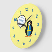 Schwedische Flagge - Vortrag von Frau Penguin Große Wanduhr (Winkel)