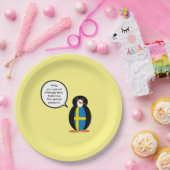 Schwedische Flagge - Vortrag von Frau Penguin Pers Pappteller (Party)