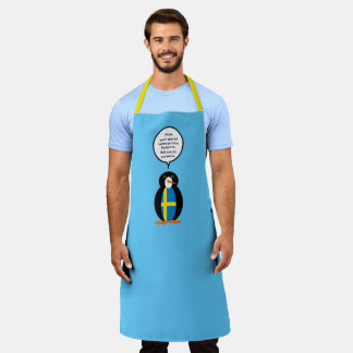 Schwedische Flagge - Vortrag von Frau Penguin Pers Schürze
