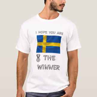 Schwedische-Flagge-Wehende-Nationale-Stolz-Medaill T-Shirt