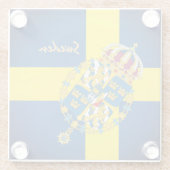 Schwedische Flagge, Wohngestaltung/Sport Glasuntersetzer (Rückseite)