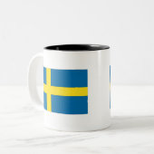 Schwedische Flagge Zweifarbige Tasse (Vorderseite Links)