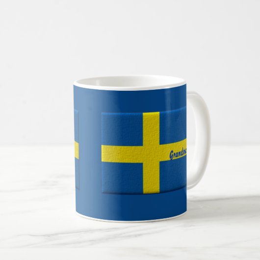 Schwedische Flaggen-Großmutter oder individueller Kaffeetasse (VorderseiteRechts)