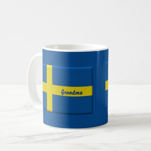 Schwedische Flaggen-Großmutter oder individueller Kaffeetasse (Vorderseite Links)