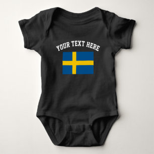 Schwedische Flaggenfußball Baby Strampler