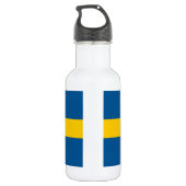 Schwedische Flasche für die Freiheit der Flagge Trinkflasche (Rückseite)