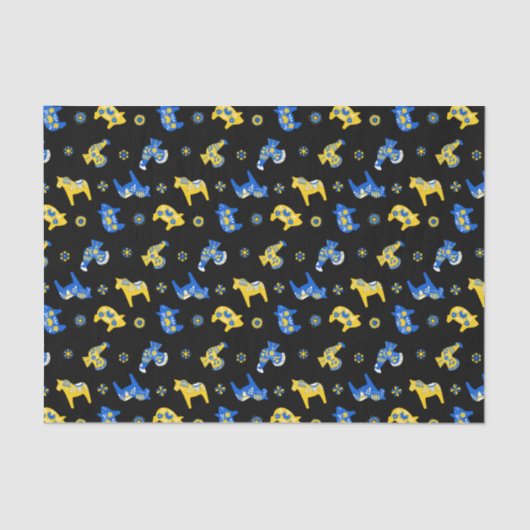 Schwedische Folk Dala Animals Seidenpapier (Vorderseite)