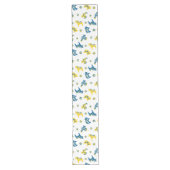 Schwedische Folk Dala Farm Animals l blau und gelb Großer Tischläufer (Vorderseite)