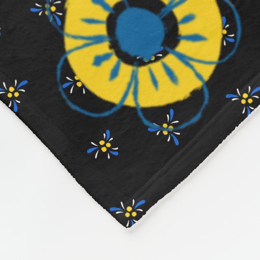 Schwedische Folk Dala Rooster Fleecedecke (Ecke)