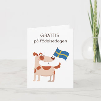 Schwedische Geburtstagskarte - Grattis på födelsed Karte