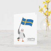 Schwedische Geburtstagskarte - Grattis på födelsed Karte (Gelbe Blume)