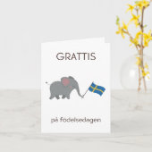 Schwedische Geburtstagskarte - Grattis på födelsed Karte (Gelbe Blume)