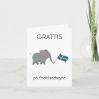 Schwedische Geburtstagskarte - Grattis på födelsed