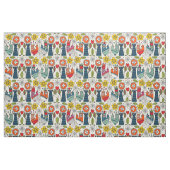 Schwedische gesellige Katzen und Vögel Stoff (Fat Quarter (45,7 x 55,9 cm))