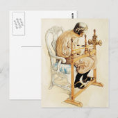 Schwedische Girl Weaving Postkarte (Vorne/Hinten)