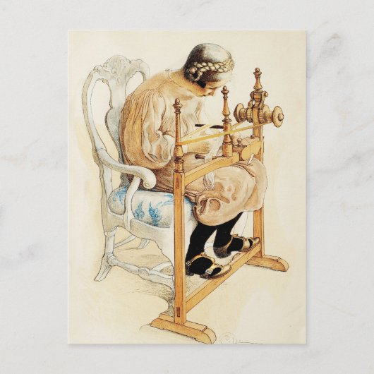 Schwedische Girl Weaving Postkarte (Vorderseite)