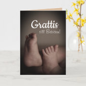 Schwedische Glückwünsche zu Baby Karte (Gelbe Blume)