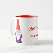 Schwedische Gnome Tomten Zweitone-Kaffee-Tasse Zweifarbige Tasse (Vorderseite Links)