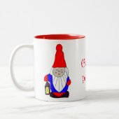Schwedische Gnome Tomten Zweitone-Kaffee-Tasse Zweifarbige Tasse (Links)