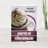 Schwedische Happy Birthday Card / Grattiskort Karte (Vorderseite)