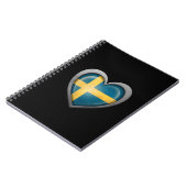 Schwedische Herz-Flagge mit Metalleffekt Notizblock (Linke Seite)