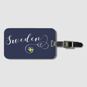 Schwedische Herz-Flagge, Schweden Gepäckanhänger