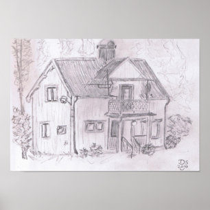 Schwedische Hütte Poster