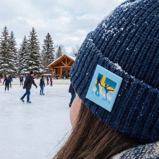 Schwedische Ice Skaten Duo Silhouette Button