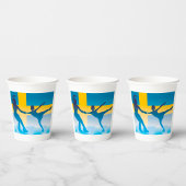 Schwedische Ice Skaten Duo Silhouette Pappbecher