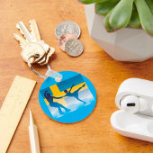 Schwedische Ice Skaten Duo Silhouette Schlüsselanhänger