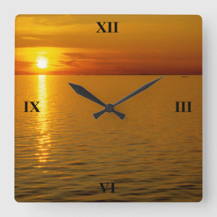 Schwedische Inseln Sunset Quadratische Wanduhr
