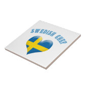Schwedische Koch Heart Shaped Flag Schweden Fliese (Seite)