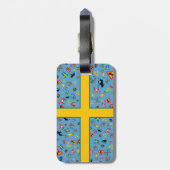 Schwedische Kultureinzelteile mit Flagge Gepäckanhänger (Rückseite vertikal)