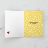 Schwedische Ladybude, blau gelb, Geburtskarte Karte (Innenseite)