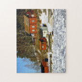 Schwedische Landschaft im Winter mit Schnee - gefr Puzzle (Vertikal)