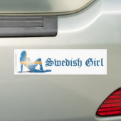 Schwedische Mädchen-Silhouette-Flagge Autoaufkleber (Auf Auto)