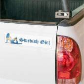 Schwedische Mädchen-Silhouette-Flagge Autoaufkleber (Auf Lkw)