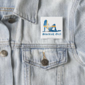 Schwedische Mädchen-Silhouette-Flagge Button (Beispiel)